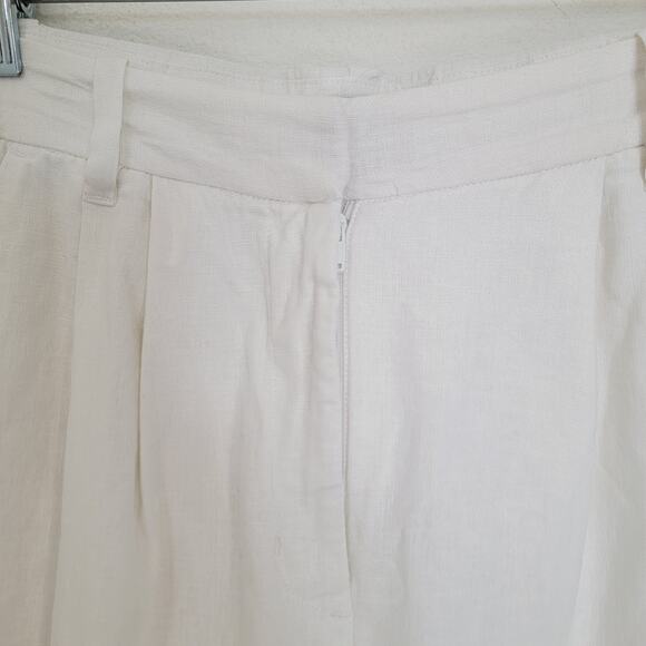 Abercrombie & Fitch White High Waist Wide Leg Linen Pants Sz XS Coastal Beachy - Picture 6 of 11